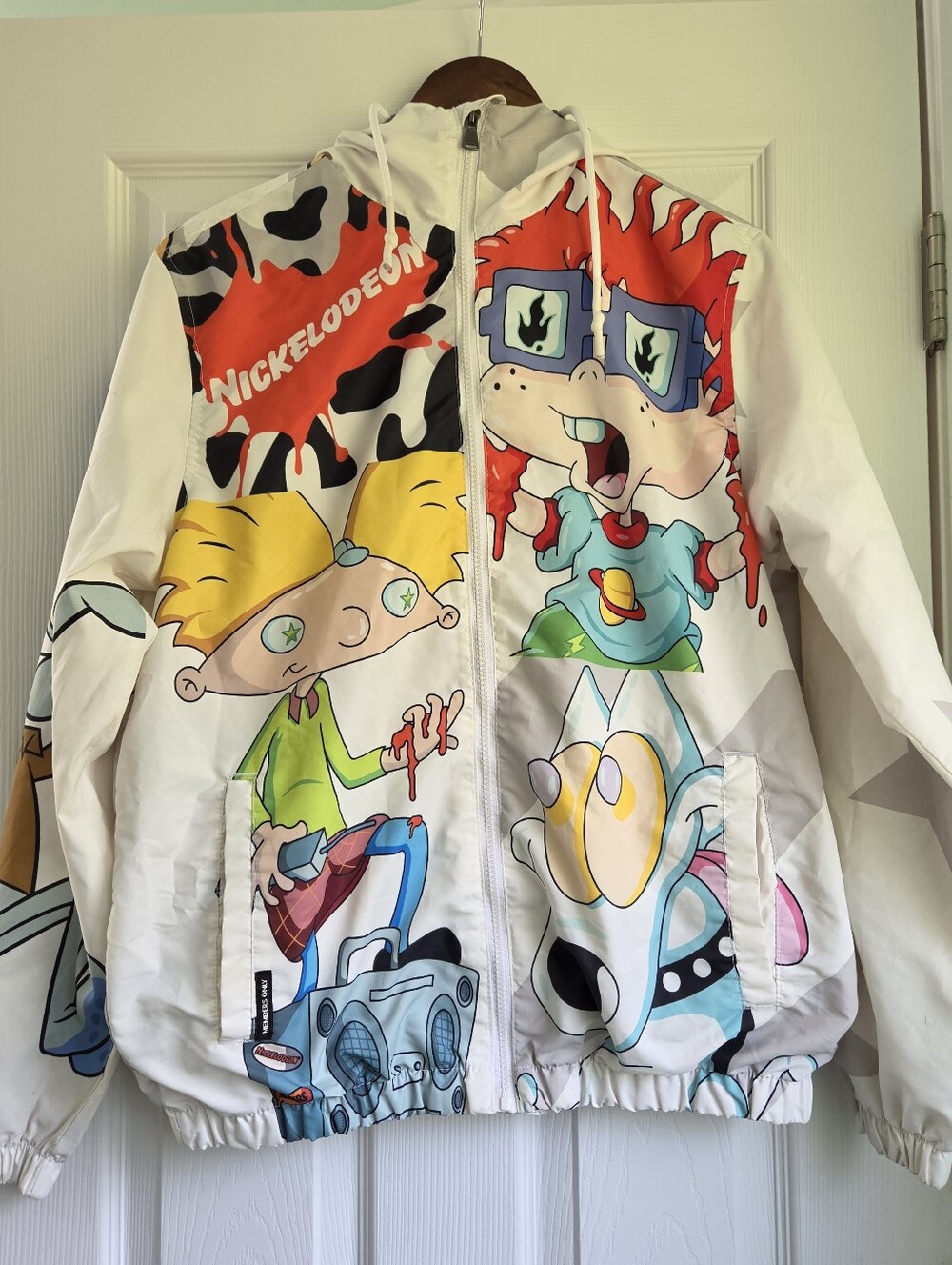 Members Only x Nickelodeon 90s Nicktoons Graphic Windbreaker Jacket Size S